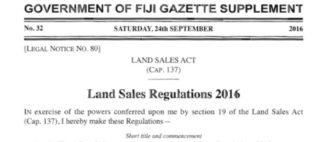 New Land Sales Regulation 2016