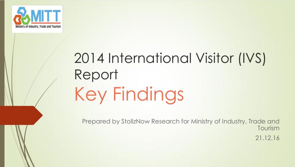The Fiji 2014 International Visitor (IVS) Report launched on 21 Dec 2016 by the Ministry of Industry, Trade and Tourism.