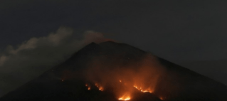 Volcano on Indonesian island of Bali hurls out ash and lava