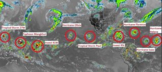 Satellite image shows nine potentially deadly storms around the globe