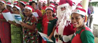 Outrigger staff spread Christmas cheer