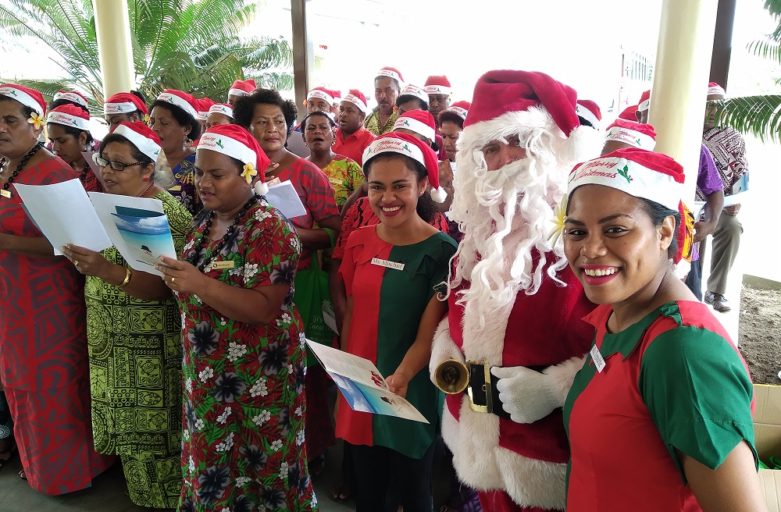 Outrigger staff spread Christmas cheer