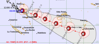 SEVERE TROPICAL CYCLONE HAROLD TO MOVE SOUTHEASTWARDS AND PASS “JUST” TO THE WEST OF FIJI BY MID-WEEK
